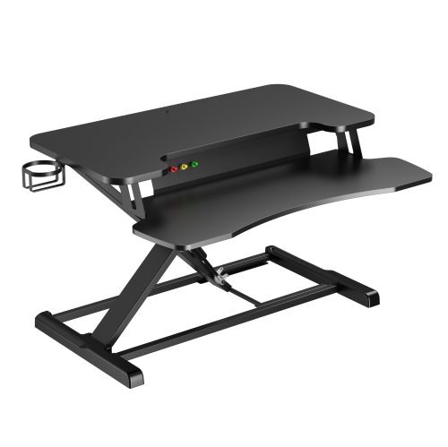 32” Ergonomic Standing Desk Riser Height Adjustable Sit Stand Converter Workstation Fitting Dual Monitor with keyboard