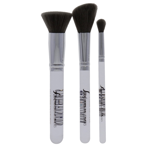 Professional Brush Set - Essential by Sorme Cosmetics for Women - 3 Pc Buffer Foundation Brush, Angled Contour and Blush Brush, Blending Brush