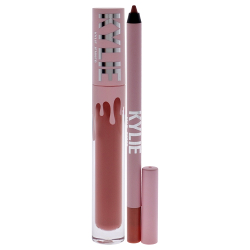 Matte Lip Kit - 801 Queen by Kylie Cosmetics for Women - 2 Pc 0.10oz Matte Liquid Lipstick, 0.039oz Lip Liner