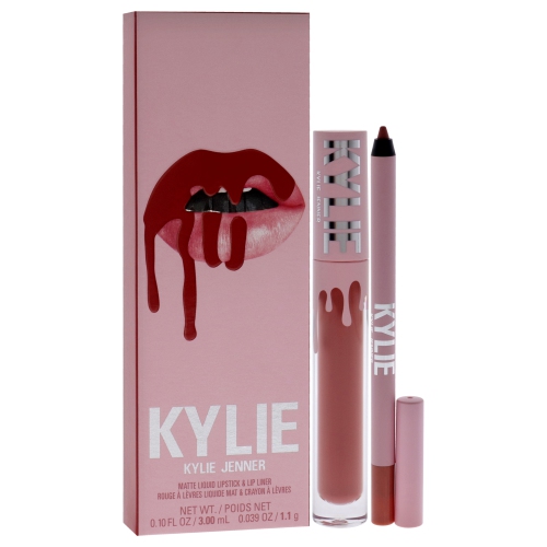Matte Lip Kit - 801 Queen by Kylie Cosmetics for Women - 2 Pc 0.10oz Matte Liquid Lipstick, 0.039oz Lip Liner