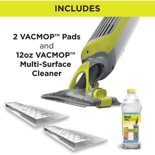 Shark VACMOP Cordless Hard Floor Vacuum Mop with Disposable VACMOP Pad, Clean Green)