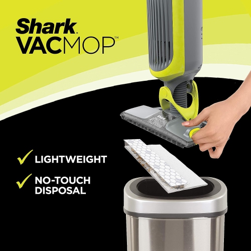 Shark VACMOP Cordless Hard Floor Vacuum Mop with Disposable VACMOP Pad, Clean Green)
