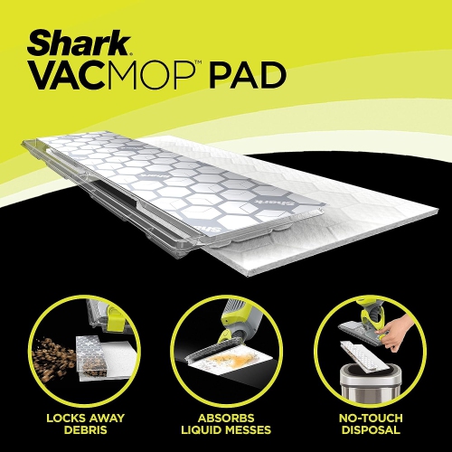 Shark VACMOP Cordless Hard Floor Vacuum Mop with Disposable VACMOP Pad, Clean Green)