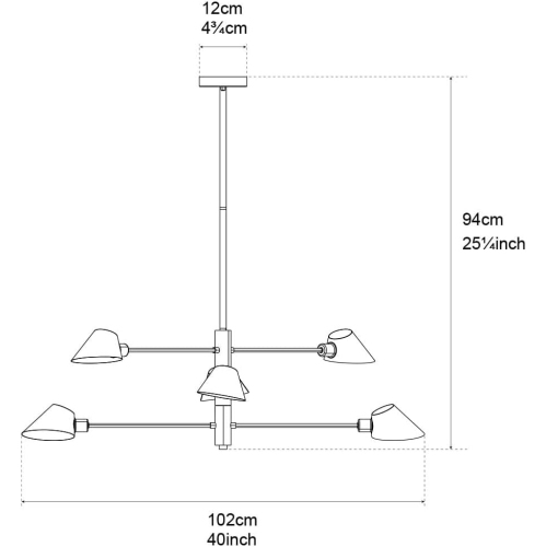 BAZZ Fugio Pendant Light Fixture 2400 Lumens-2700K, Black, P20064BK1