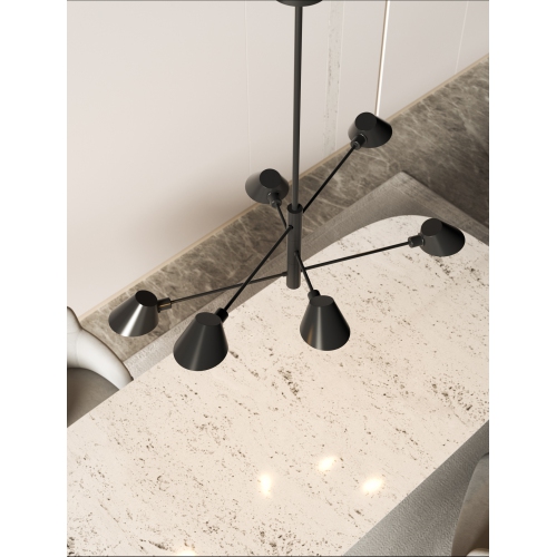 BAZZ Fugio Pendant Light Fixture 2400 Lumens-2700K, Black, P20064BK1