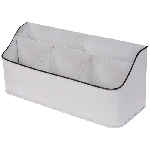 14.25" White Rectangular Kitchen Utensil Storage Holder