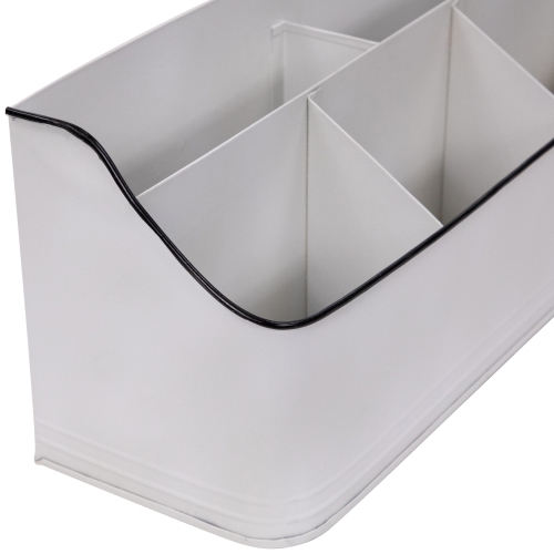 14.25" White Rectangular Kitchen Utensil Storage Holder