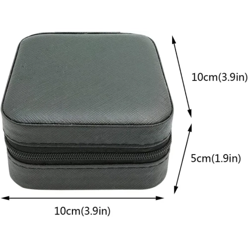 Portable Black Mini Jewelry Travel Case Organizer for Rings, Earrings, Necklaces - Small Display Storage Box, Ideal for Gifts