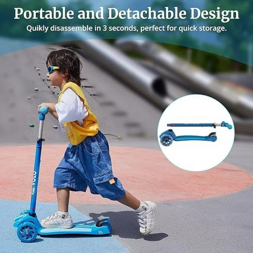Trottinette Gotrax GS1 pour enfants de 3 à 8 ans, 3 hauteurs réglables, plateforme antidérapante de 6 po de largeur et haute stabilité