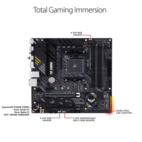Carte mère TUF Gaming B550-plus Wi-Fi II ATX AM4 DDR4 d'ASUS remise à neuf pour processeurs Ryzen 3000/5000 d'AMD
