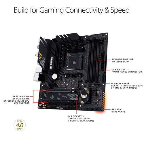 Carte mère TUF Gaming B550-plus Wi-Fi II ATX AM4 DDR4 d'ASUS remise à neuf pour processeurs Ryzen 3000/5000 d'AMD