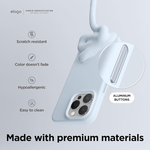 elago Magnetic Silicone Case Compatible with iPhone 15 Pro Max Case 6.7 Inch Compatible with All MagSafe Accessories - Built-in Magnets, Soft Grip