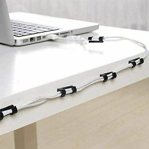 ISTAR 40 Pcs Self-Adhesive Cable Clips Organizer Drop Wire Holder Cord Management System