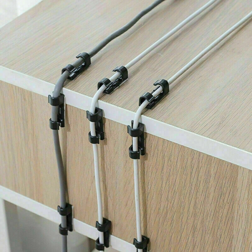 ISTAR 40 Pcs Self-Adhesive Cable Clips Organizer Drop Wire Holder Cord Management System