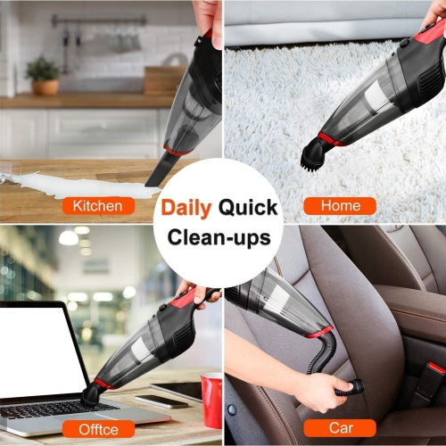 Handheld Vacuum Cleaner Cordless, Rechargeable, Powerful Suction Cleaner, Portable Hand Vacuum for Pet Hair Home and Car Cleaning, Wet & Dry