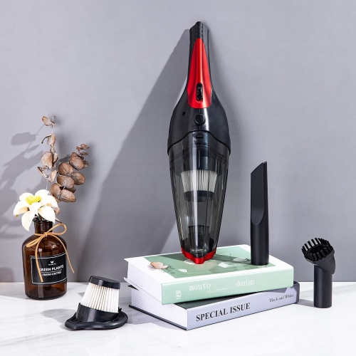 Handheld Vacuum Cleaner Cordless, Rechargeable, Powerful Suction Cleaner, Portable Hand Vacuum for Pet Hair Home and Car Cleaning, Wet & Dry