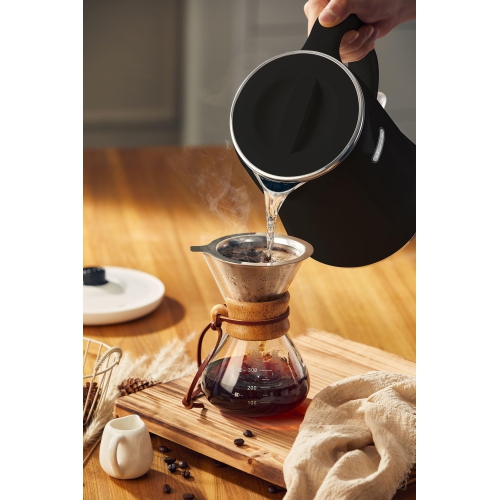 Bear Electric Kettle, Tea Kettle,1.7L, Fast boiling with 304 S/S Inner pot and lid, Auto Shut Off and Boil Dry Protection, 1500W, Black