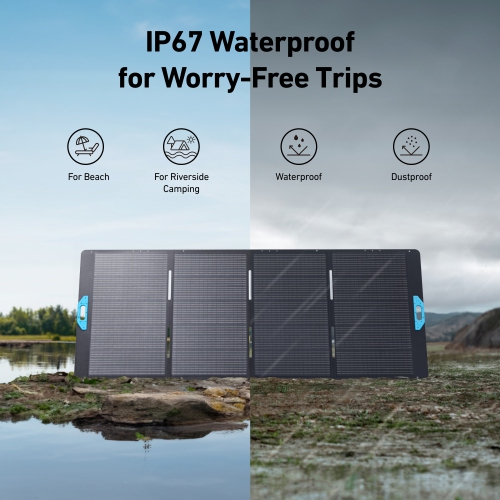 Anker SOLIX PS400 Monocrystalline Portable Solar Panel, 4 Set Angles, IP67 Waterproof