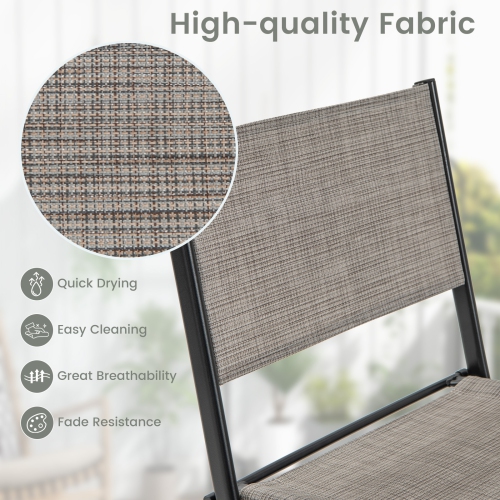 Topbuy Outdoor Barstools Set of 2/4 Counter Height Folding Bar Chairs with Back and Footrest Versatile Patio Dining Chairs Coffee