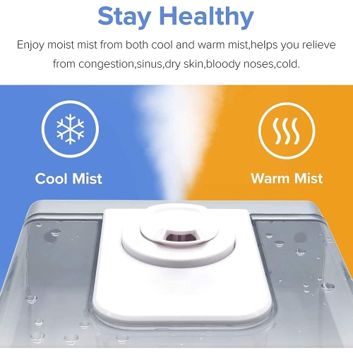 LEVOIT Humidifier for Bedroom, Warm and Cool Mist Humidifiers for Plants, Large Room, 6L Air Humidifier with Remote Control, Essential Oil Tray,