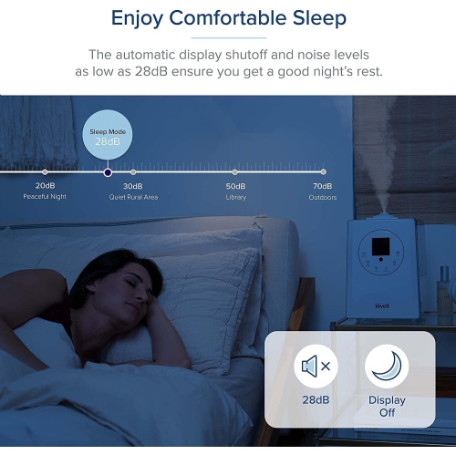 LEVOIT Humidifier for Bedroom, Warm and Cool Mist Humidifiers for Plants, Large Room, 6L Air Humidifier with Remote Control, Essential Oil Tray,