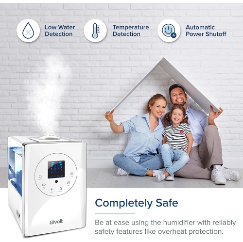 LEVOIT Humidifier for Bedroom, Warm and Cool Mist Humidifiers for Plants, Large Room, 6L Air Humidifier with Remote Control, Essential Oil Tray,