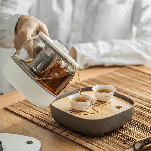 Ensemble de préparation de thé OURS, ensemble de thé, théière électrique, tasse*3, plateau à thé 0,5&nbsp;L ZCQ-A05S2