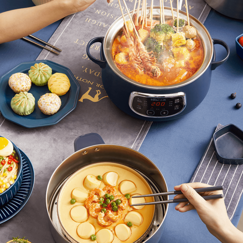 Cuiseur à vapeur électrique à 3 niveaux Bear, minuterie préréglée, 24 cm, 1,7 L