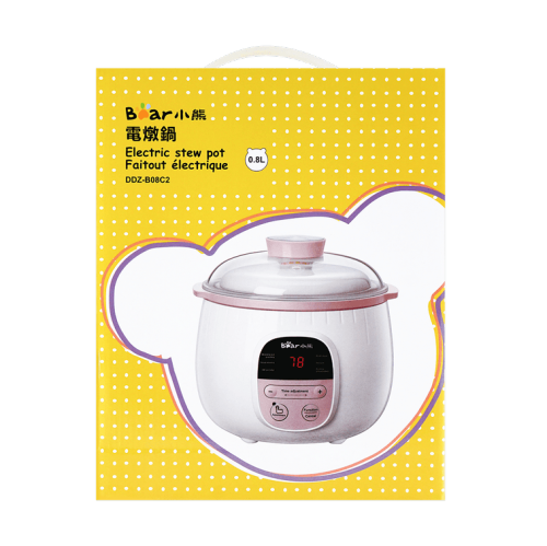 Bear Mini Ceramic Electric Stew Pot DDZ-B08C2, Baby Stew Pot 0.8L