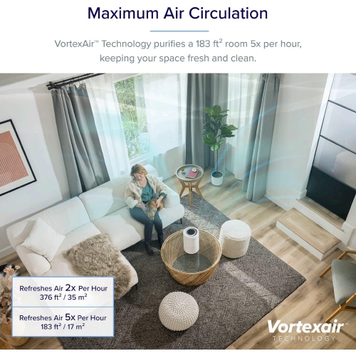 Purificateur d'air de Levoit pour chambre à coucher, Fonctionne avec Alexa, Purificateur d'air intelligent Wi-Fi Quiet pour allergies fumeurs animaux