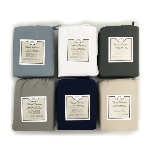 Cotton House - Wrinkle-Free Microfiber Sheet Set, Twin Size, Dark Blue