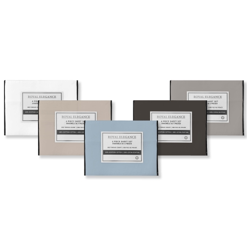 Cotton House - 100% Egyptian Cotton Sheet Set, 600 Thread Count, King Size, Dark Grey