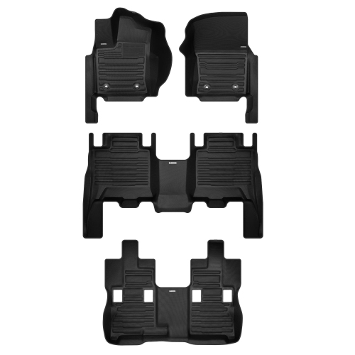 TuxMat - For Toyota Sequoia 7-Seater 2023-2025 Models - Custom Car Mats - Maximum Coverage, All Weather, Laser Measured - This Full Set Includes 1st,