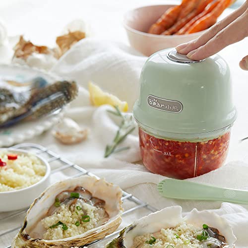 Bear 150ml Electric Garlic Chopper, Mini Food Processor, Onion Shredder, Salad Blender, Rechargeable, Portable, Easy Clean, Health BPA Free, Cordless