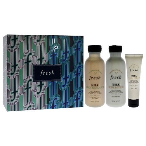 Heat to Toe Nourishing Trio by Fresh for Women - 3 Pc 8.7oz Body Cleanser - Milk, 8.7oz Body Lotion - Milk, 1.6oz Hand Cream - Milk
