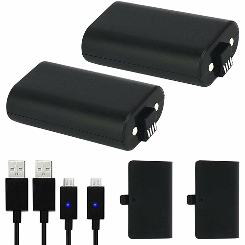 Image 1 de 7.. Bloc-piles pour Xbox One , 2pcs batterie rechargeable Elite de 1200&nbsp;mAh