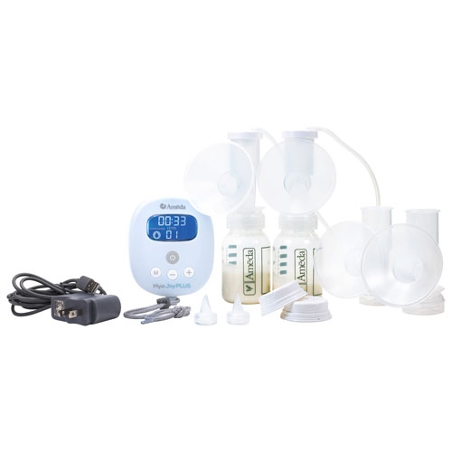 Ameda Mya Joy Plus Double Electric Breast Pump with Rechargeable Battery AND Clean Ease Steam Sanitization bags *BEST BUY EXCLUSIVE*