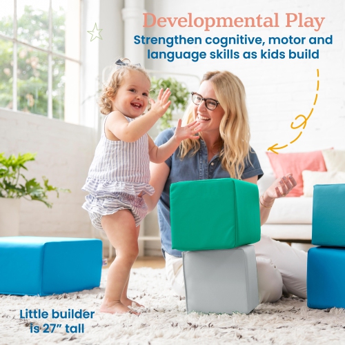 Toddler Foam Building Blocks, Foam Playset, 7-Piece