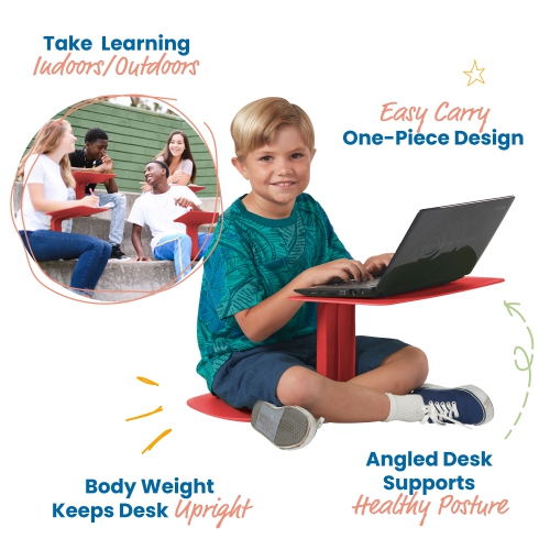 The Surf Portable Lap Desk, Kids Floor Desk, One-Piece Writing Table, Flexible Seating, 10-Pack
