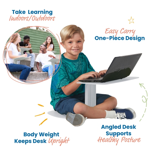 The Surf Portable Lap Desk, Kids Floor Desk, One-Piece Writing Table, Flexible Seating, 10-Pack