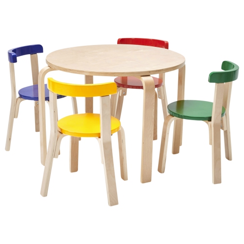 Bentwood Table and Curved Back Chair Set,&nbsp;Premium Kids Wooden Furniture - Natural
