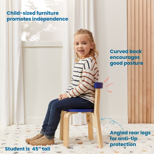 Bentwood Table and Curved Back Chair Set,&nbsp;Premium Kids Wooden Furniture - Natural