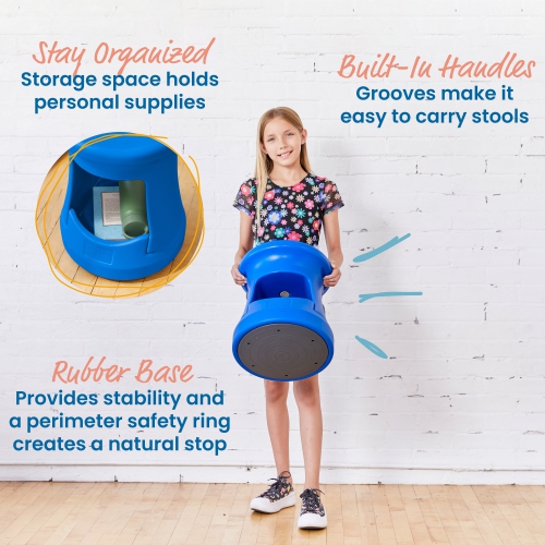 Tabouret oscillant Storage, fauteuil d'apprentissage actif, siège flexible, hauteur du siège 15&nbsp;po