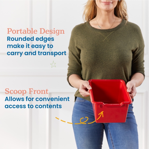 Scoop Front Storage Bins, Multipurpose Organization, 20-Pack