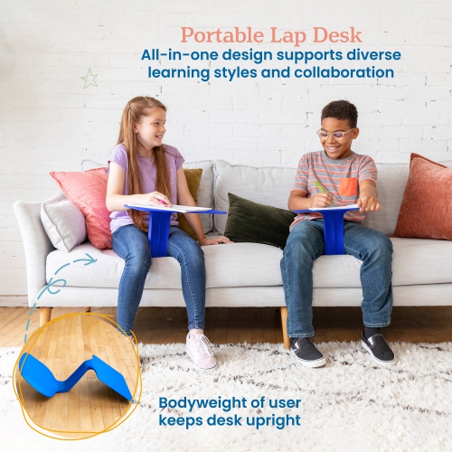 The Surf Portable Lap Desk, Kids Floor Desk, One-Piece Writing Table, Flexible Seating, 10-Pack