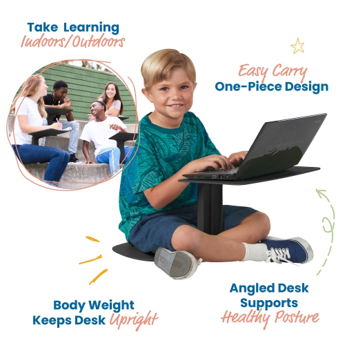The Surf Portable Lap Desk, Kids Floor Desk, One-Piece Writing Table, Flexible Seating, 10-Pack