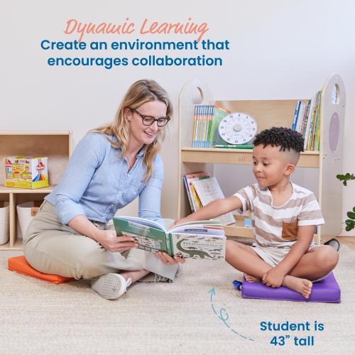 Square Floor Cushions with Handles, Classroom Flexible Seating, 6-Piece