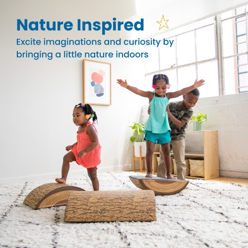 Tree Log Climber Playset, Indoor Toddler Foam Obstacle Course, 3-Piece