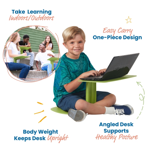 The Surf Portable Lap Desk, Kids Floor Desk, One-Piece Writing Table, Flexible Seating, 10-Pack