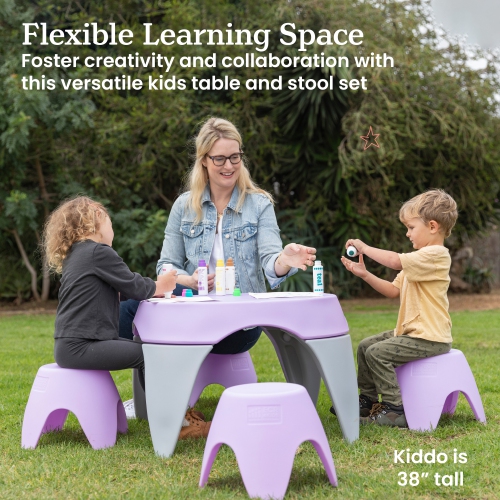 Ayana Table and Stool Set, Kids Furniture, 5-Piece